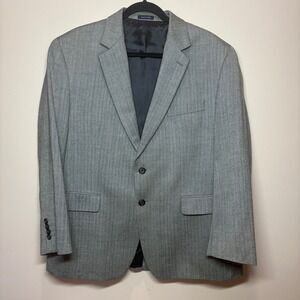 Ralph Lauren Mens Gray Blazer Sport Coat SilkWool Blend Sz 44S Herringbone
